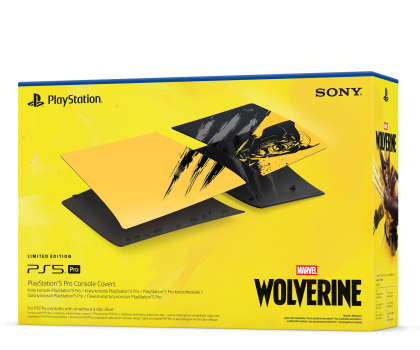 Akcesoria do konsol Osłona konsoli PlayStation 5 Pro – Marvel’s Wolverine Battle Yellow edycja limitowana